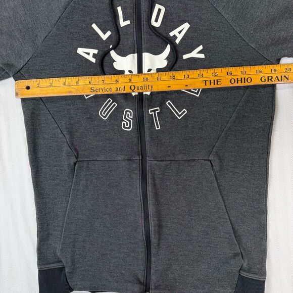 Under Armour Project Rock Hoodie Mens M All Day Hustle Bull Logo Full Zip - Picture 4 of 8